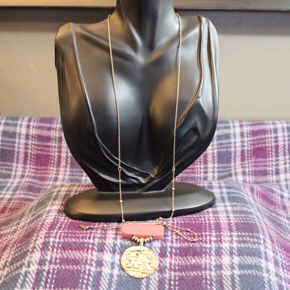 Jade and Jasper Stone Primitive Tribal Long Necklace - Picture 4 of 10